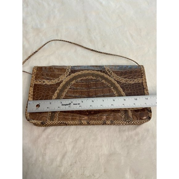 Carlos Falchi Womens Authentic Vintage snake Skin Clutch Purse - Picture 4 of 12